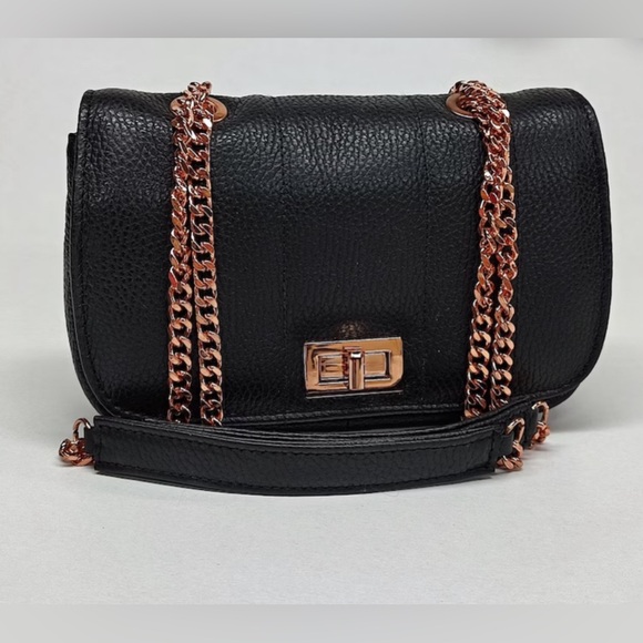 Black caviar leather rose gold hardware single flap designer bag by Virsa bag - Picture 1 of 10